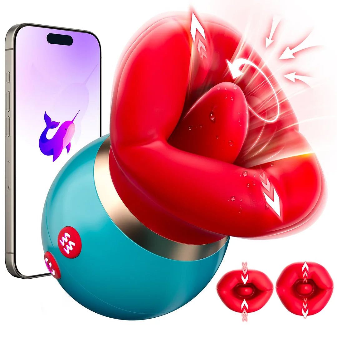 rosvibe - 3 in 1 App Remote Control Big Mouth Vibrator With 360° Tongue Licking & Sucking & Vibrating - rosvibe