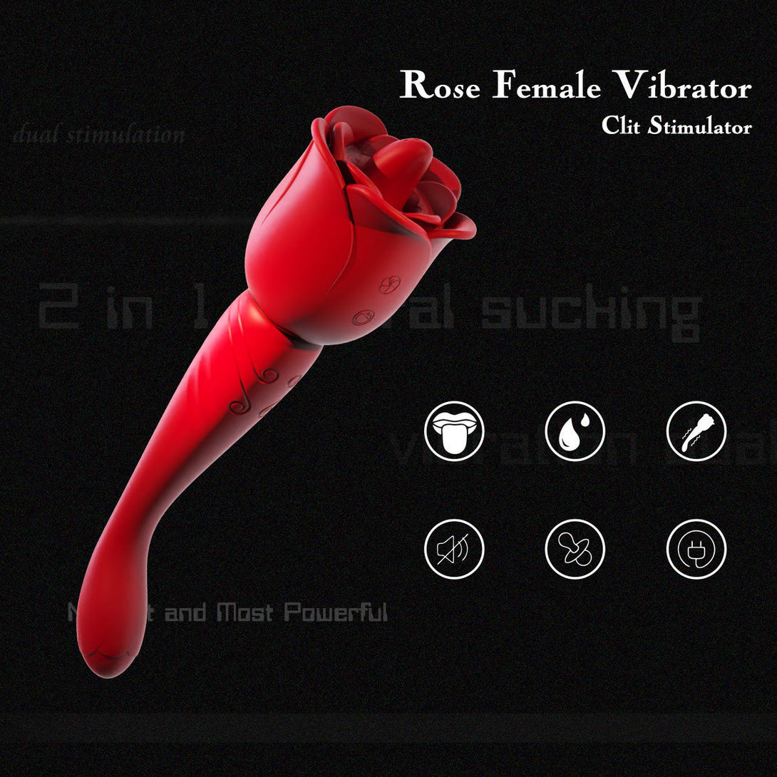 rosvibe - Rose Honey Tongue Licking Vibration G Point Massage Stick Nipple Masturbation Device - rosvibe