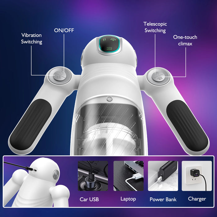 Bella Bot Robot Telescopic Vibrating Male Penis Stroker - rosvibe